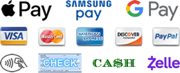 Payment Options We Accept All Major Credit Cards On-Site!