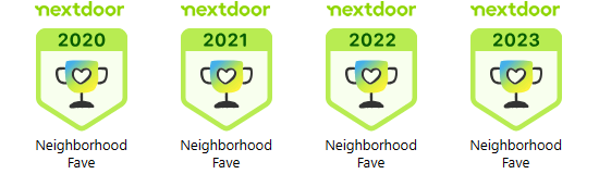 Voted a Nextdoor Neighborhood Favorite in 2020-2023