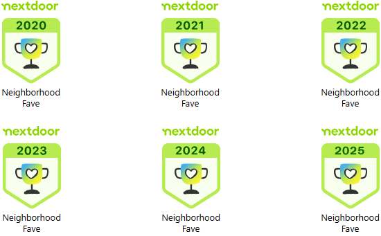 Voted a Nextdoor Neighborhood Favorite in 2020-2025
