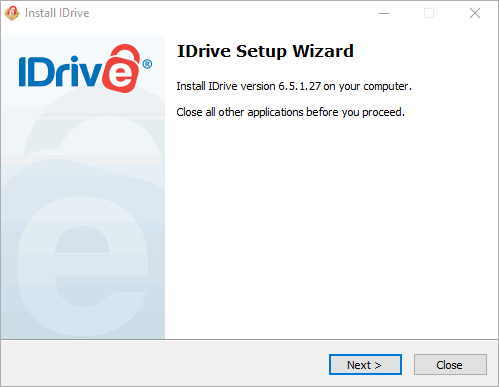 IDrive Online Backup Installation - Welcome