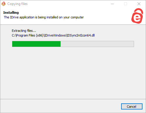 IDrive Online Backup Installation - Installing